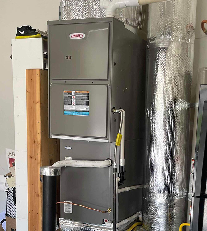 New Lennox furnace replaced in a home
