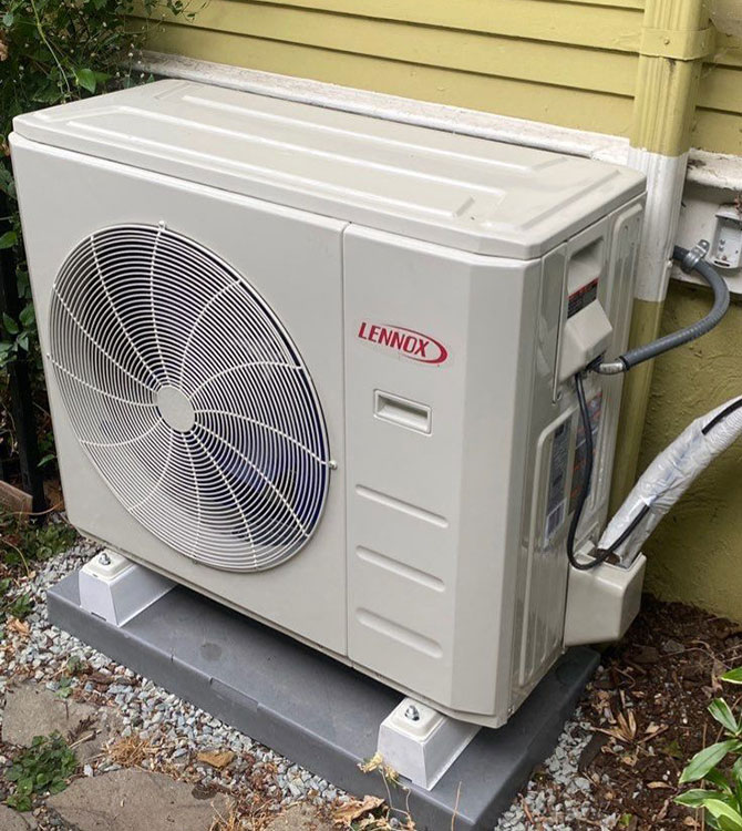 Lennox mini-split installed outside a home